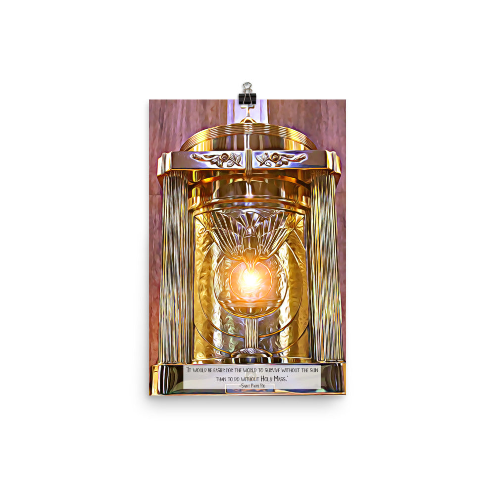 Tabernacle Poster -- St. Padre Pio Quote