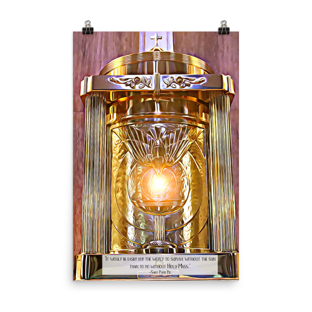 Tabernacle Poster -- St. Padre Pio Quote